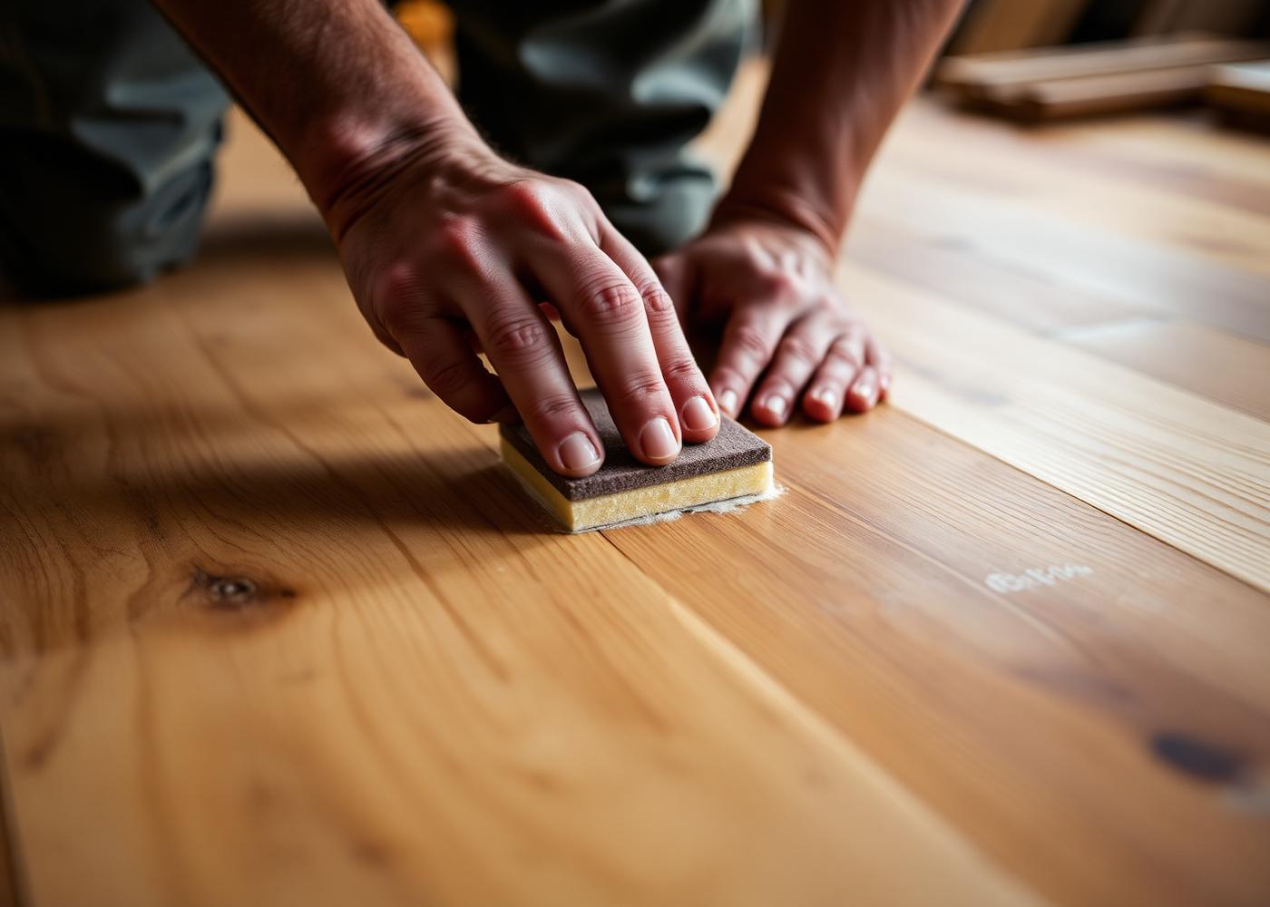 Applying hardwax oil finish to a sanded oak floor